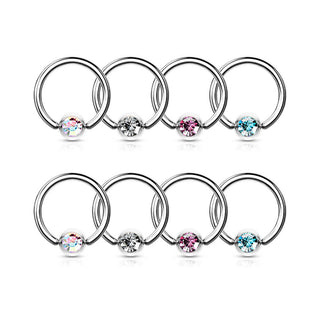 Anneau Pack Zircone Bille Captive, 4 paires