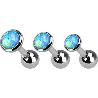 Barre Opale Ronde Argent, 3 morceaux