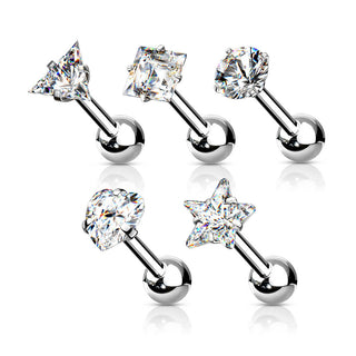 Barre Paque Zircone Argent, 5 morceaux