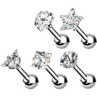 Barre Paque Zircone Argent, 5 morceaux