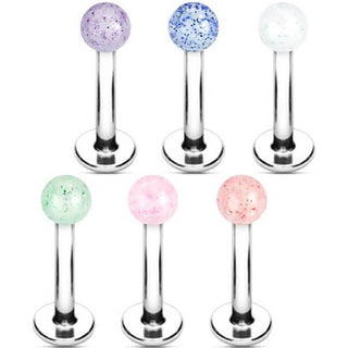 Labret Bille Acrylique Pailletée, 6 morceaux