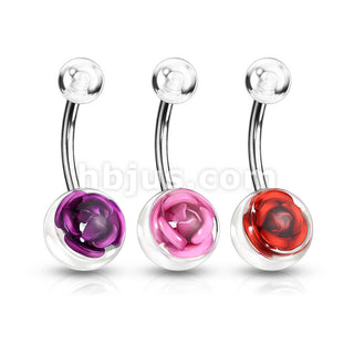 Piercing Nombril Rose, 3 morceaux