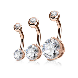 Piercing Nombril Zircone Ronde Or, 3 morceaux