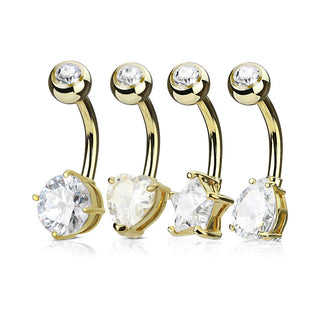 Piercing Nombril Pack Zircone, 4 morceaux