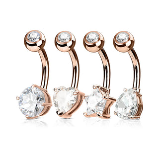 Piercing Nombril Pack Zircone, 4 morceaux