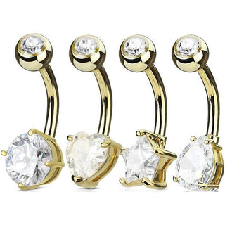 Piercing Nombril Pack Zircone, 4 morceaux