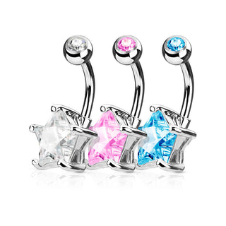 Piercing Nombril Étoile Zircone, 3 morceaux