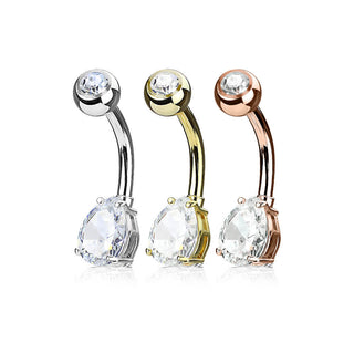 Piercing Nombril Goutte Zircone, 3 morceaux