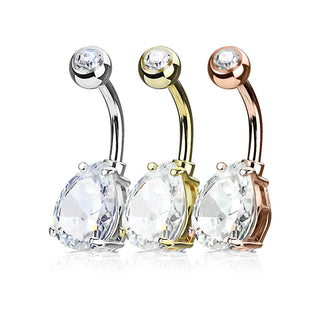 Piercing Nombril Goutte Zircone, 3 morceaux