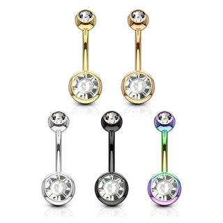 Piercing Nombril Zircone Ronde, 5 morceaux