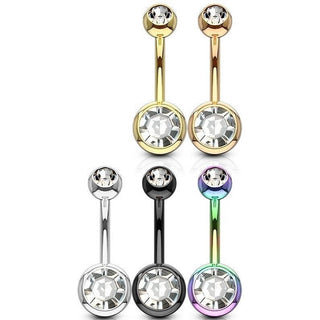 Piercing Nombril Zircone Ronde, 5 morceaux