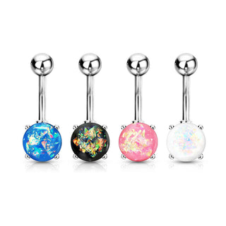 Piercing Nombril Opale Argent, 4 morceaux