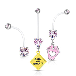 Piercing Nombril Pack Zircone, 3 morceaux