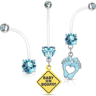 Piercing Nombril Pack Zircone, 3 morceaux