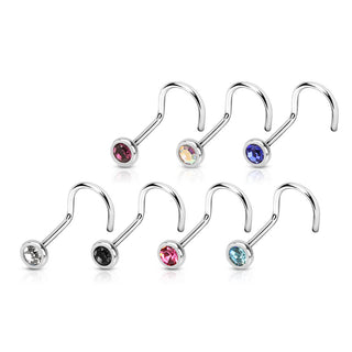 Nez  Vis Zircone Ronde Argent, 7 morceaux