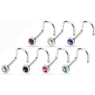 Nez  Vis Zircone Ronde Argent, 7 morceaux
