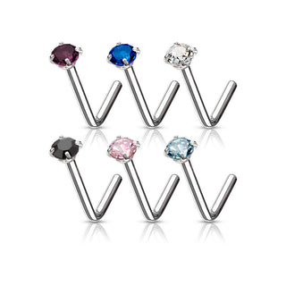 Nez En Forme de L Zircone Ronde, 6 morceaux