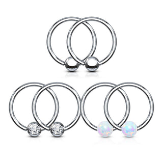 Anneau Bille Zircone Opale Argent Bille Captive, 3 paires