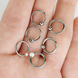 Anneau Bille Zircone Opale Argent Bille Captive, 3 paires