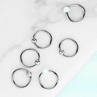 Anneau Bille Zircone Opale Argent Bille Captive, 3 paires