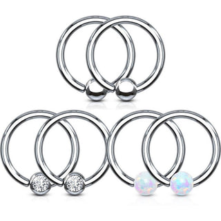 Anneau Bille Zircone Opale Argent Bille Captive, 3 paires