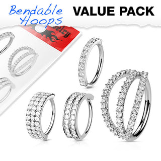 Anneau Pack Zircone Pliable, 4 morceaux