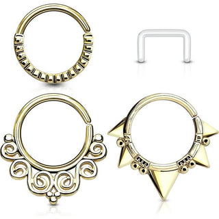 Septum Pack Anneau de Maintien  Pliable, 3 morceaux