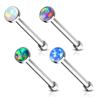 Nez Clou à Nez Opale Argent, 4 morceaux