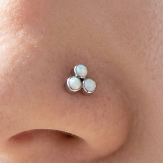 Silver Nose Piercing – selection on linen