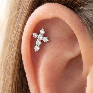 Cross Helix Piercings – selection on linen