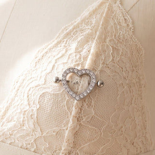 Heart Nipple Piercings – selection on linen