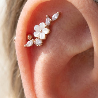 Leaf Piercings – selection on linen
