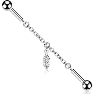 Industrial Barbell Marquise Dangle Connector Chain