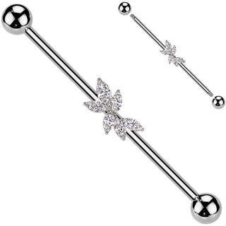 Industrial Barbell vine zirconia marquise cut
