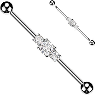 Industrial Barbell Ball Silver 3 Zirconia