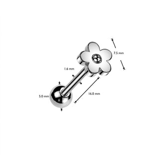 Barbell Flower Silver