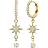 Earring Starburst Dangle with Prong Setting Cubic Zirconia 1 Pair