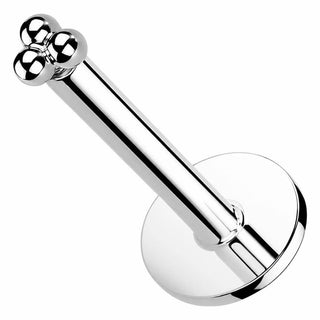 Or 14kt Embout avec Labret Bille Triangle Enfoncer