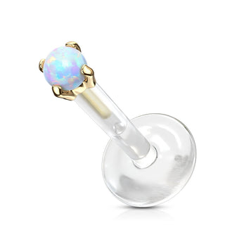 Or 14kt Labret Opale Ronde