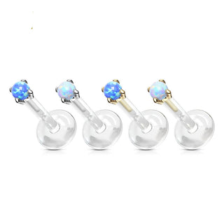 Or 14kt Labret Opale Ronde