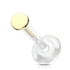 Or 14kt Labret Rond Plat