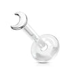 Or 14kt Labret Lune Plate Enfoncer