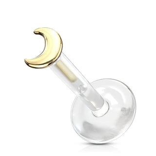 Or 14kt Labret Lune Plate