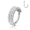 Or 14kt Anneau 3 Lignes Zircone Cliqueur