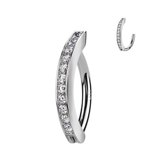 Or 14kt Piercing Nombril Zircone Inversé Cliqueur