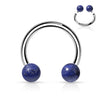 Horseshoe Semi-Precious Stones Internally Threaded