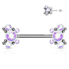 Téton Papillon Zircone Argent Enfoncer