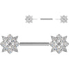 Nipple Piercing flower zirconia Push-In
