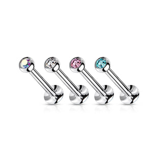 Labret Bille Zircone Argent Enfoncer