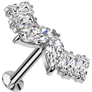 Labret marquises zircones baguette zircones Enfoncer